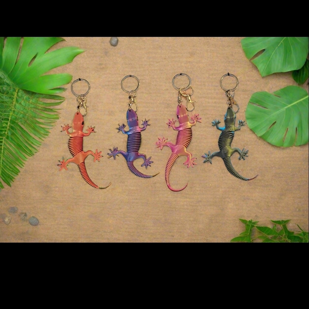 Colorful Lizard Keychain Bag Charms